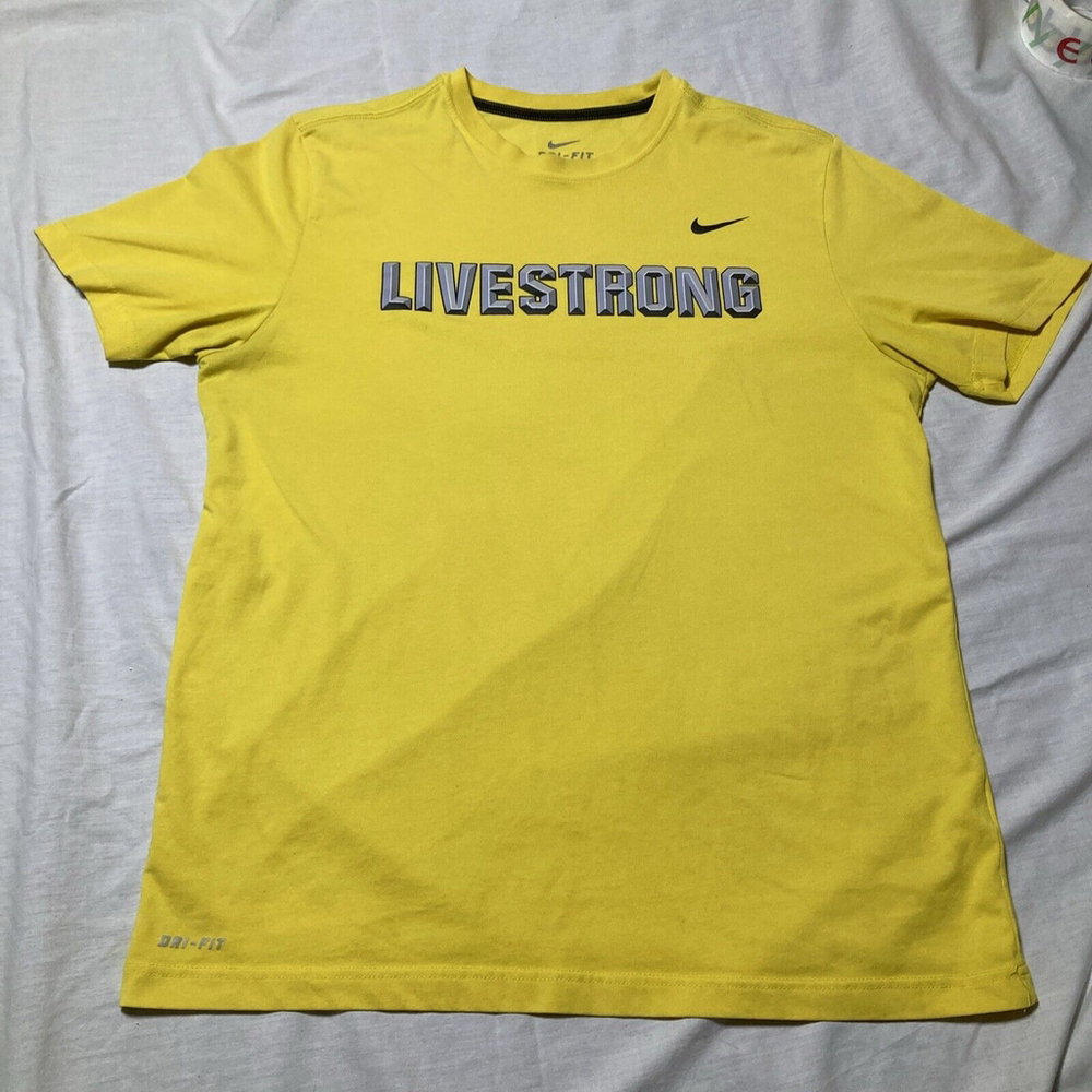 Nike Dri-fit TShirt Black Band Shirt Logo L Large Yellow Sports School Men’s